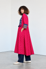 Fuchsia Bloom — Premium Block Printed Flared Kurti - Image 2